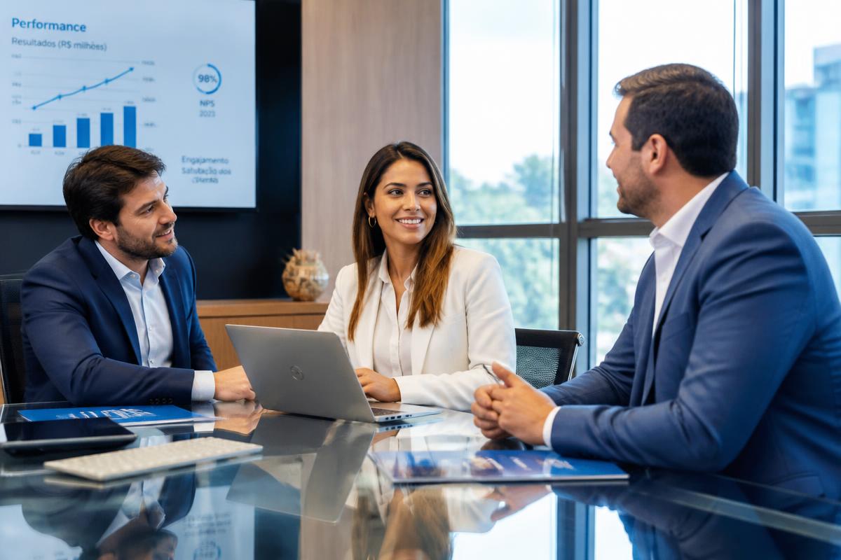 Equipe corporativa em reunião de negócios